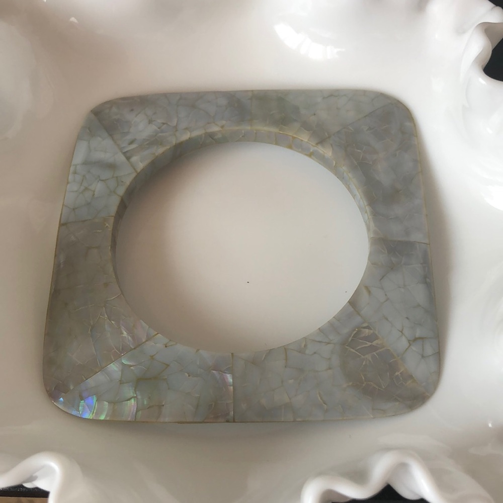 Iridescent marbled flat square bangle - Picture 2 of 7